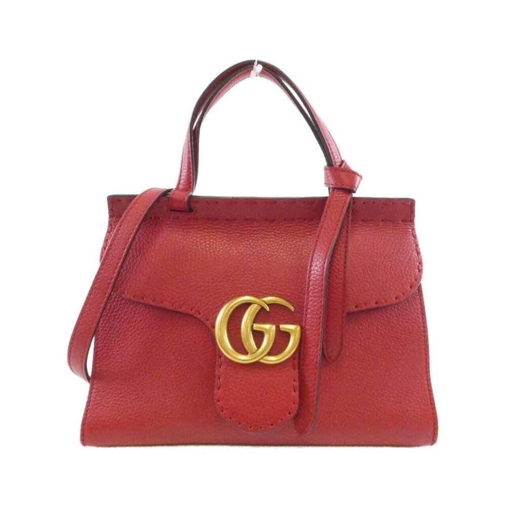 Gucci GG Marmont Top Handle Bag red leather